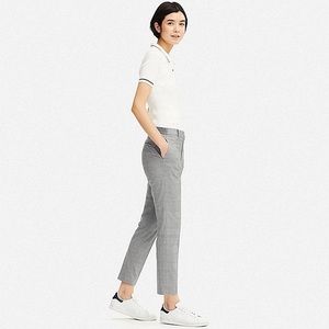 UNIQLO elastic waist plaid suit pants